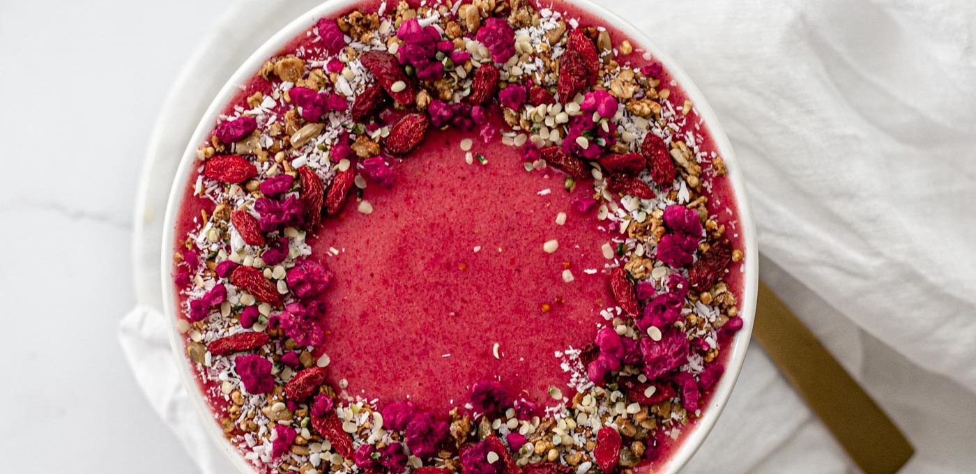 Red smoothie bowl