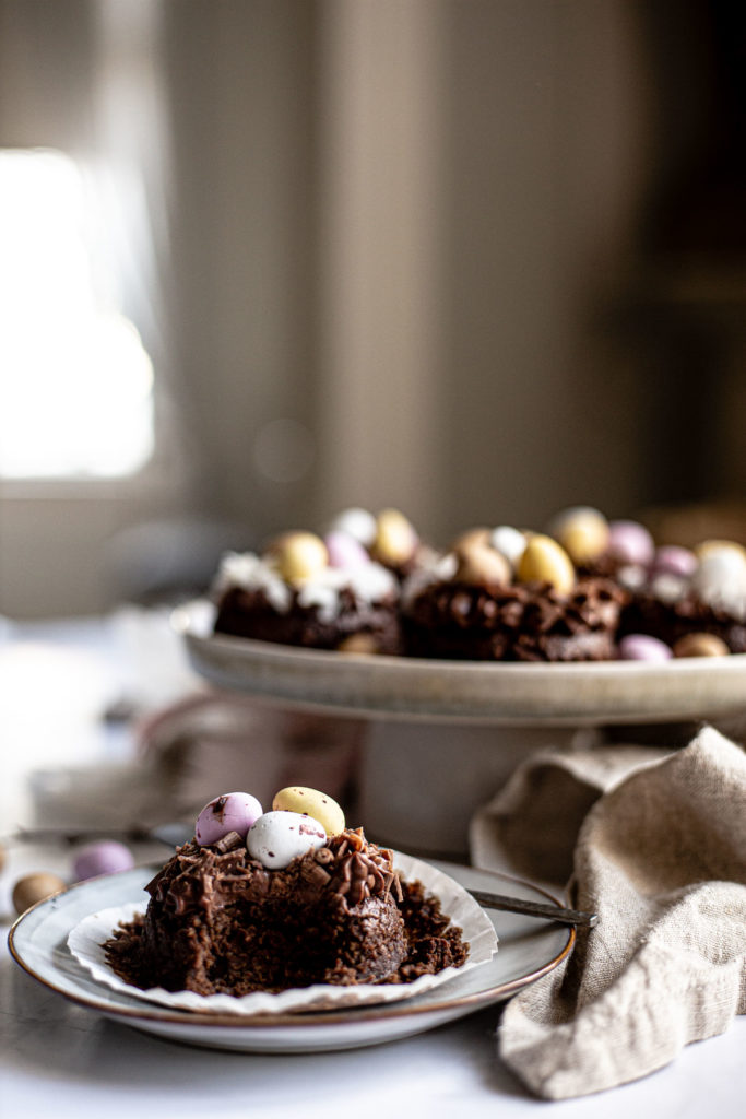 Healthy chocolate easter cupcakes