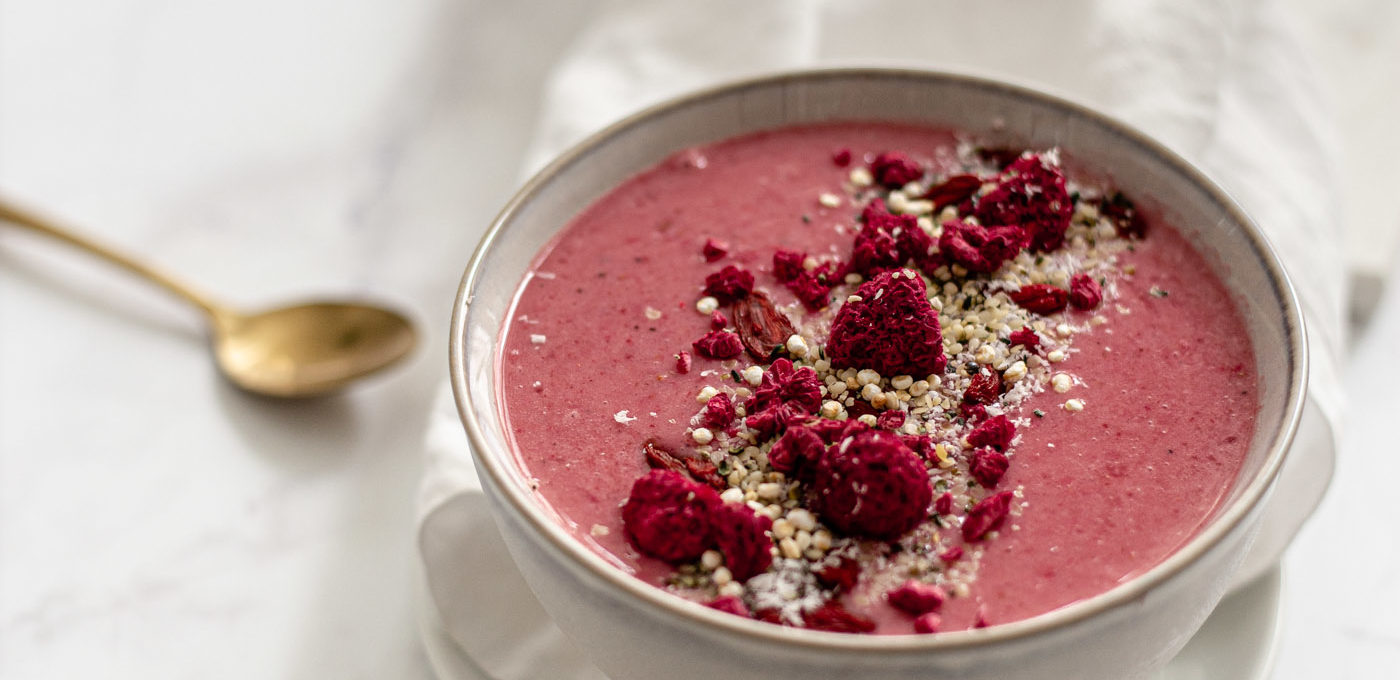 Redcurrant-Raspberry-Rhubarb smoothie