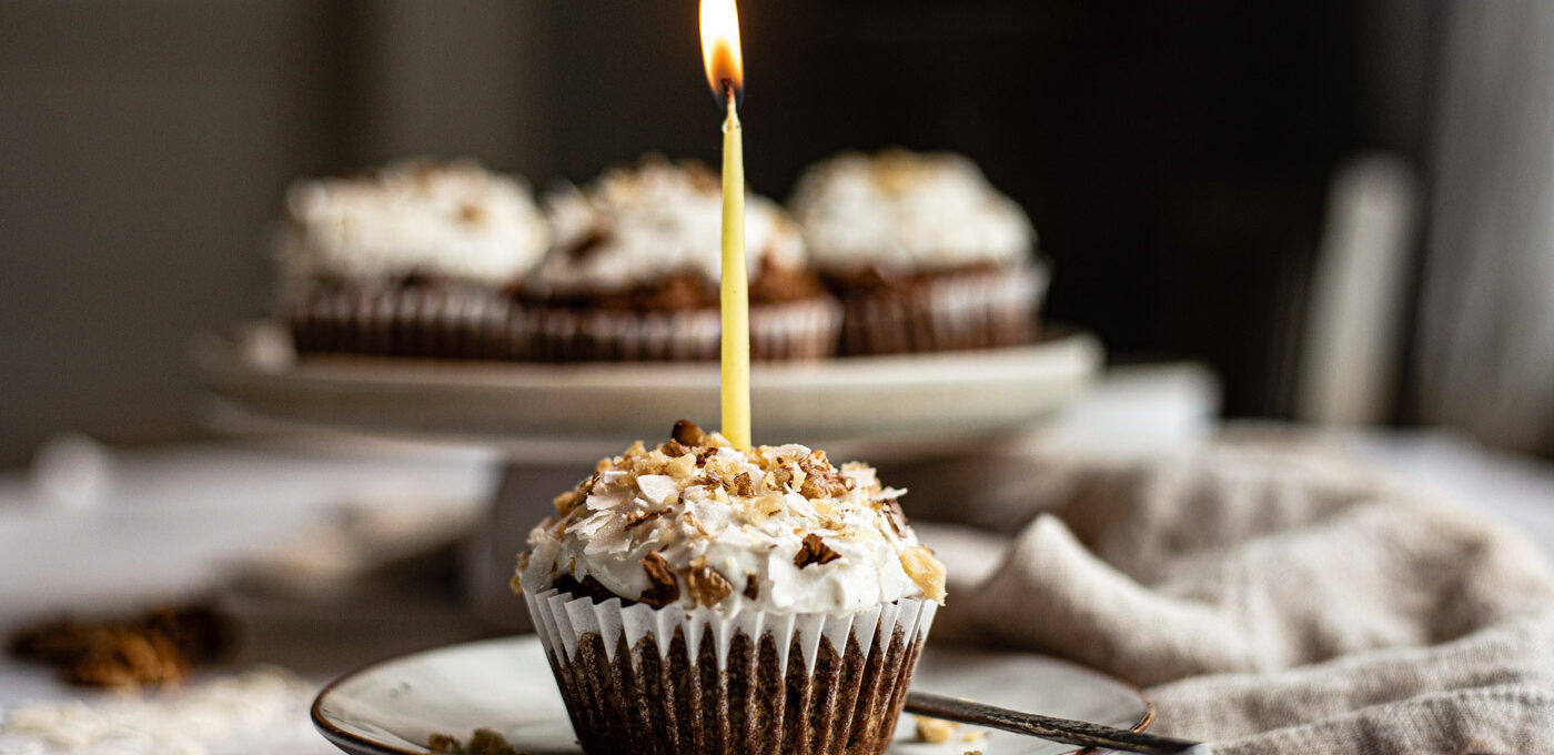 Gluten-free vegan carrot cake cupcakes