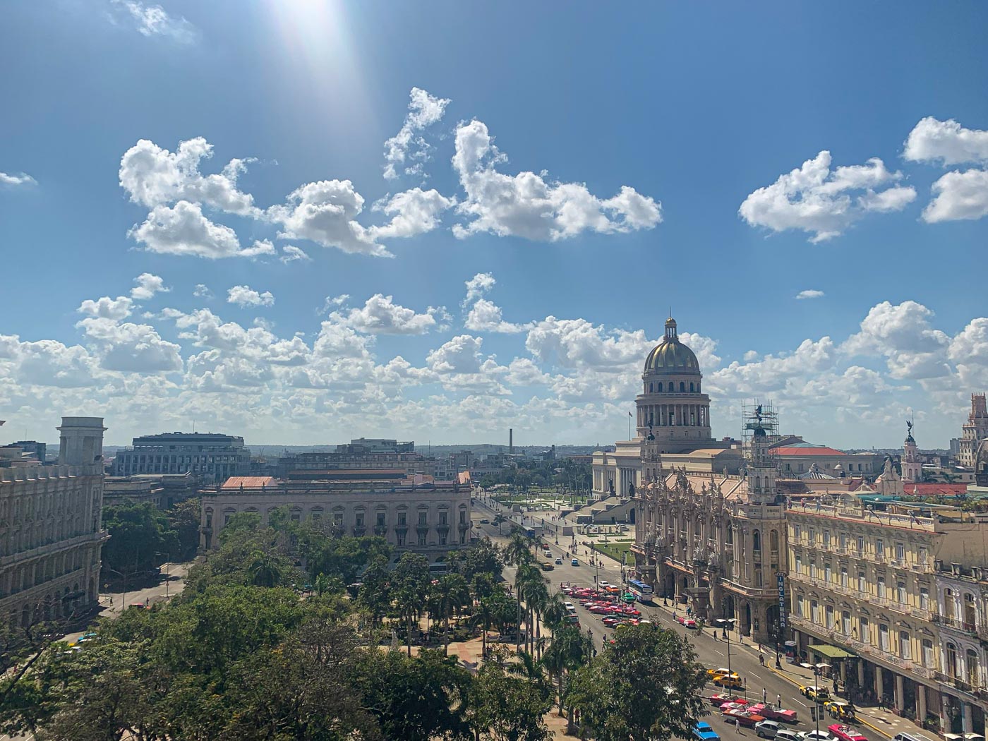 Views over Parque Central, Havana